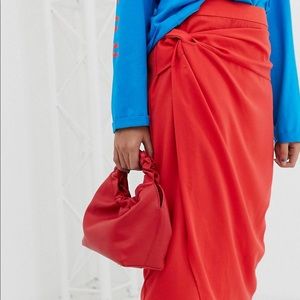 NEW WITH TAGS red skit with rouched front